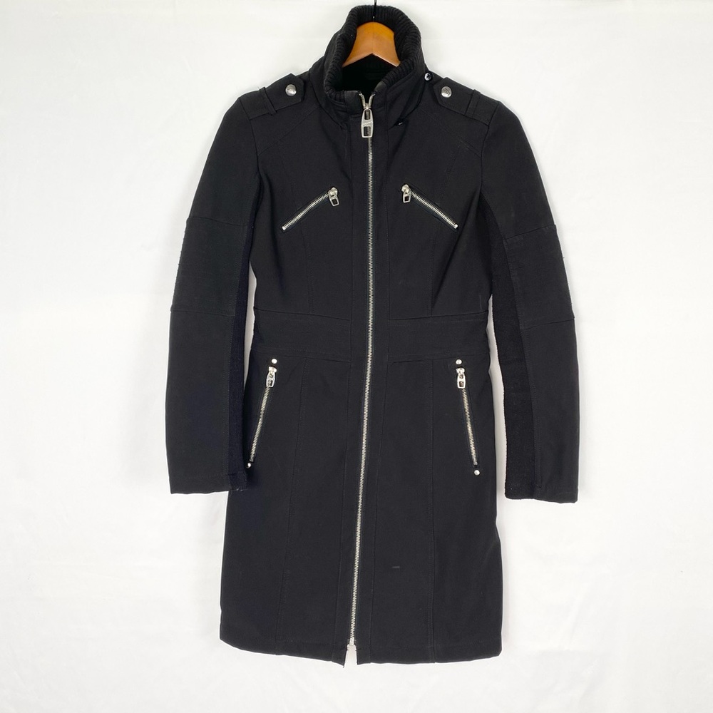 Miss Sixty Trench Coat Over Coat‎ Jacket Y2K Size XS Black
